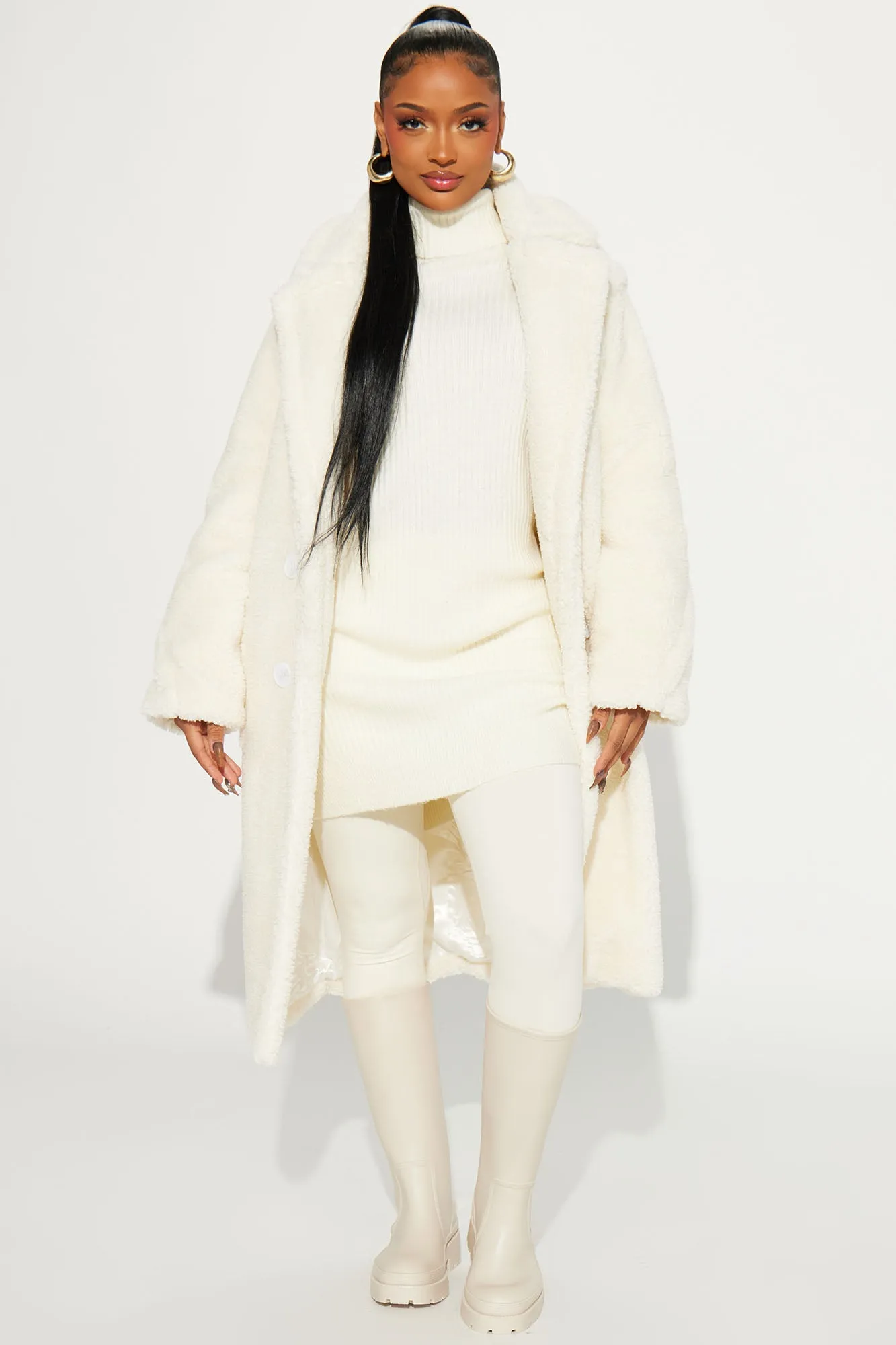 Be The Moment Sherpa Coat - Ivory