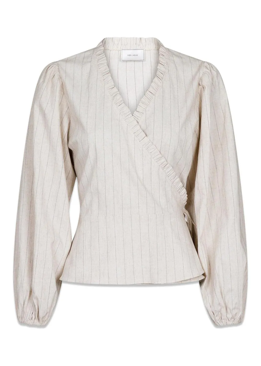 Bellia Summer Stripe Blouse - Natural