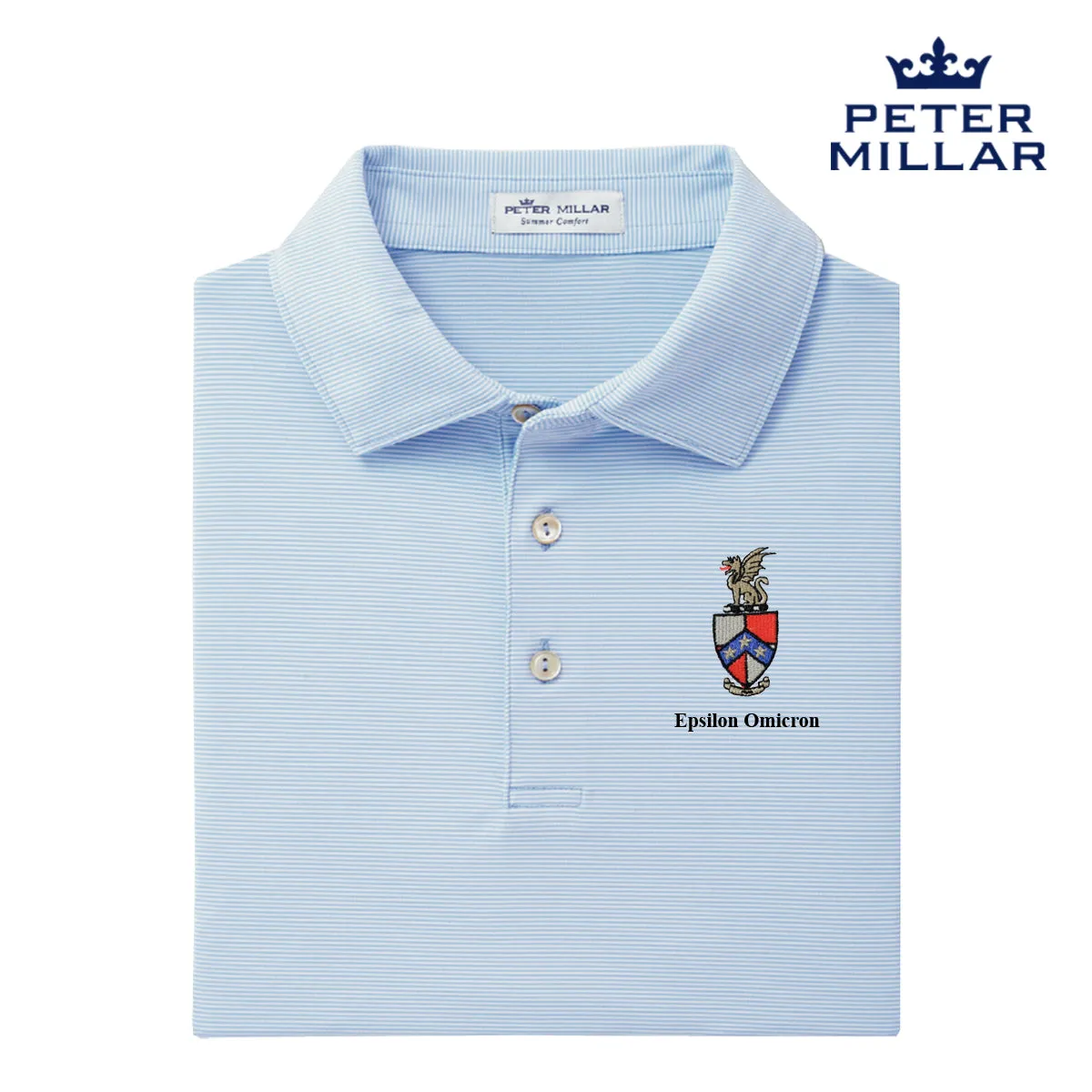 Beta Personalized Peter Millar Jubilee Stripe Stretch Jersey Polo