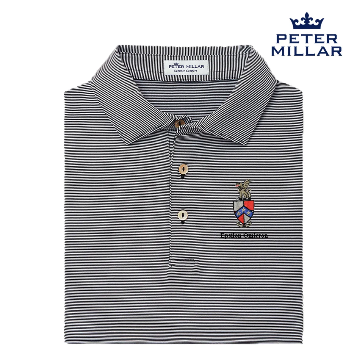 Beta Personalized Peter Millar Jubilee Stripe Stretch Jersey Polo