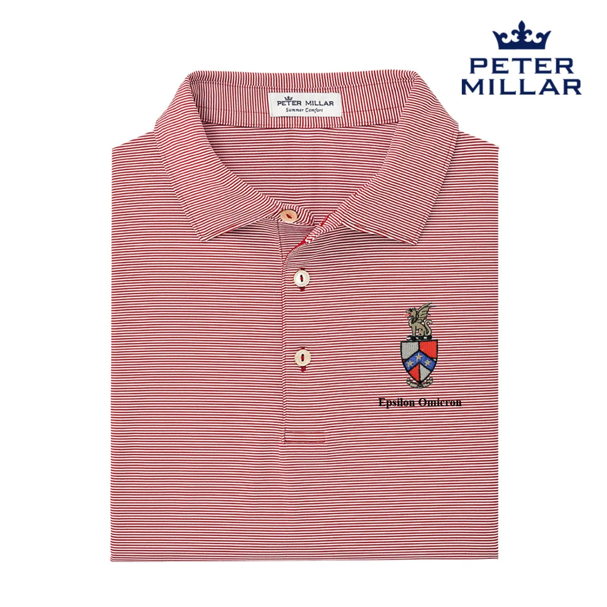 Beta Personalized Peter Millar Jubilee Stripe Stretch Jersey Polo