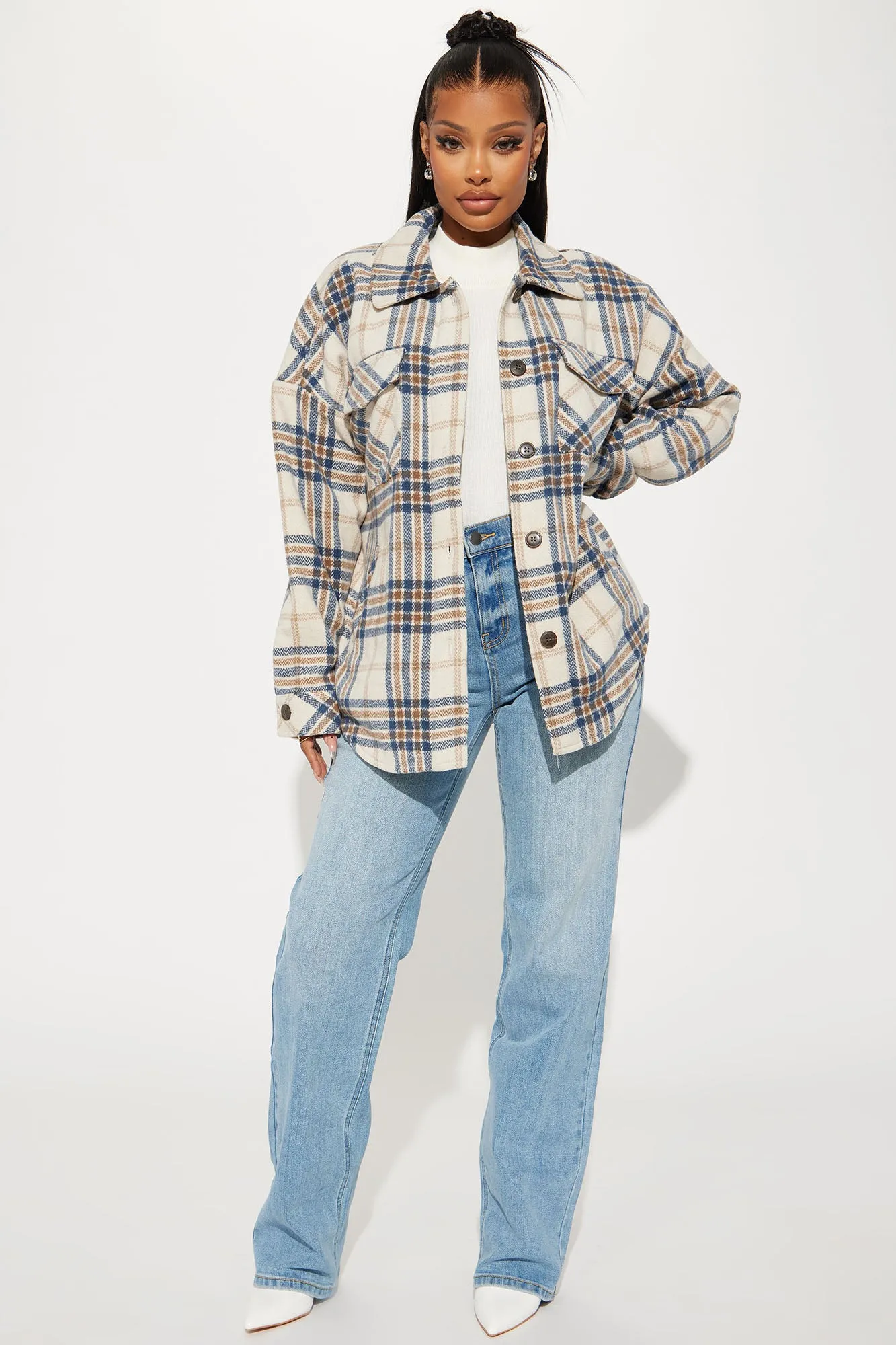 Better This Way Plaid Jacket - Blue/combo