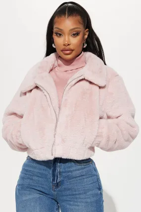 Better With You Faux Fur Jacket - Mauve