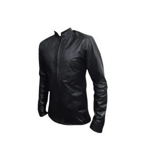 Black Long Sleeve Leather Shirt