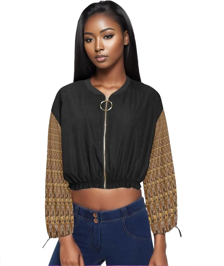 Black Madonna Cropped Chiffon Jacket - 2 variations