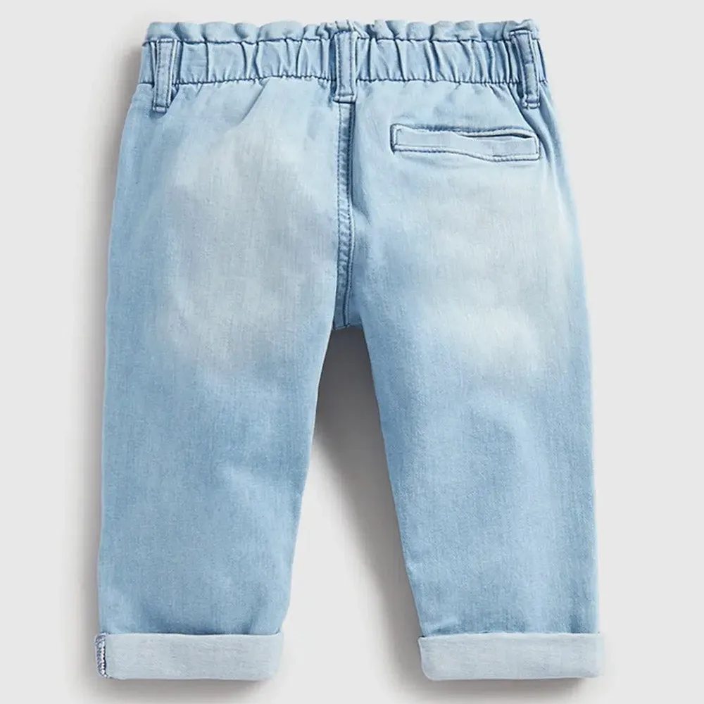 Blue Elasticated Paperbag Waist Jeans