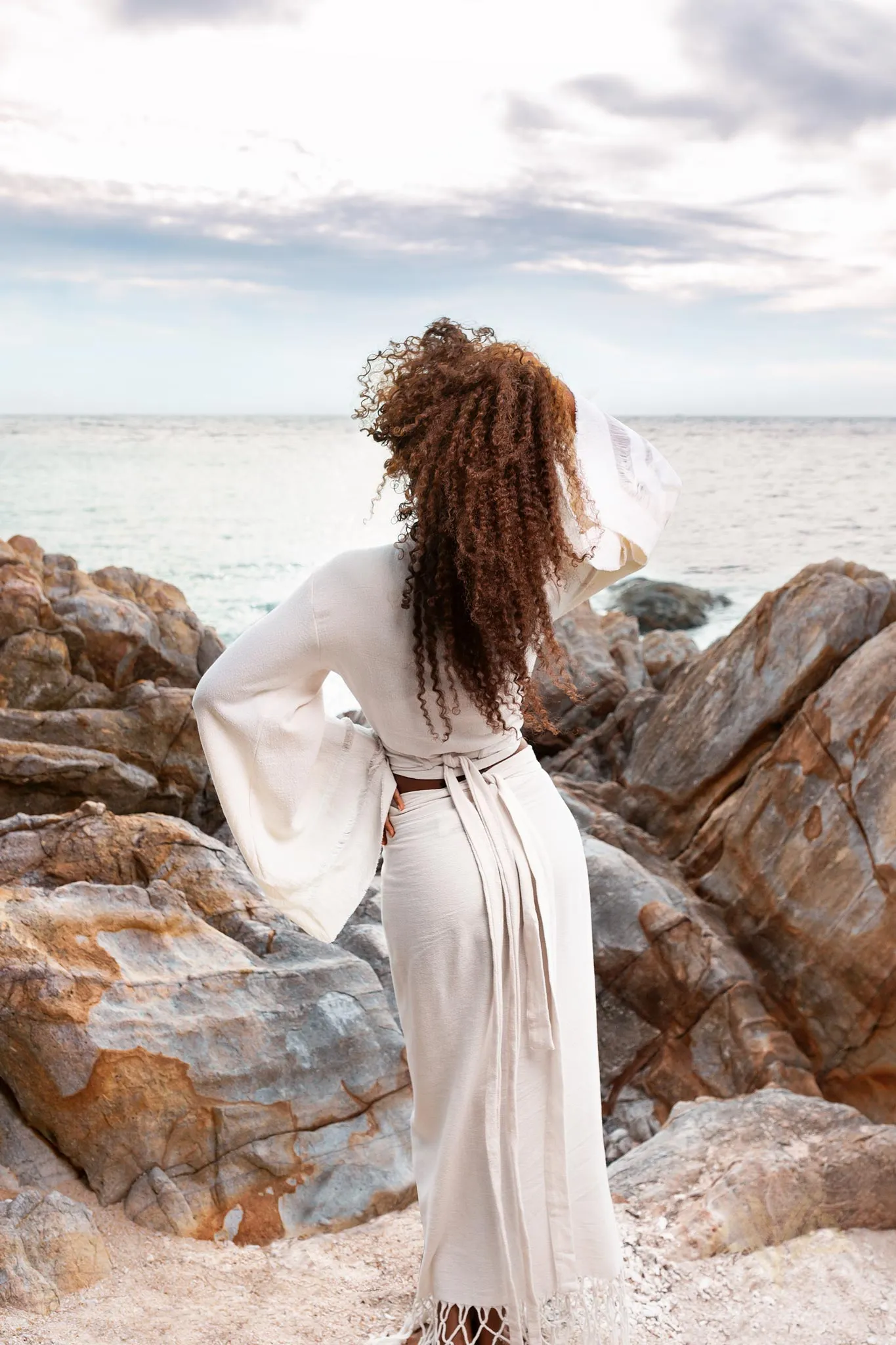 Boho Wrap Top • Wide Sleeve Crop Top • Organic Kimono Blouse