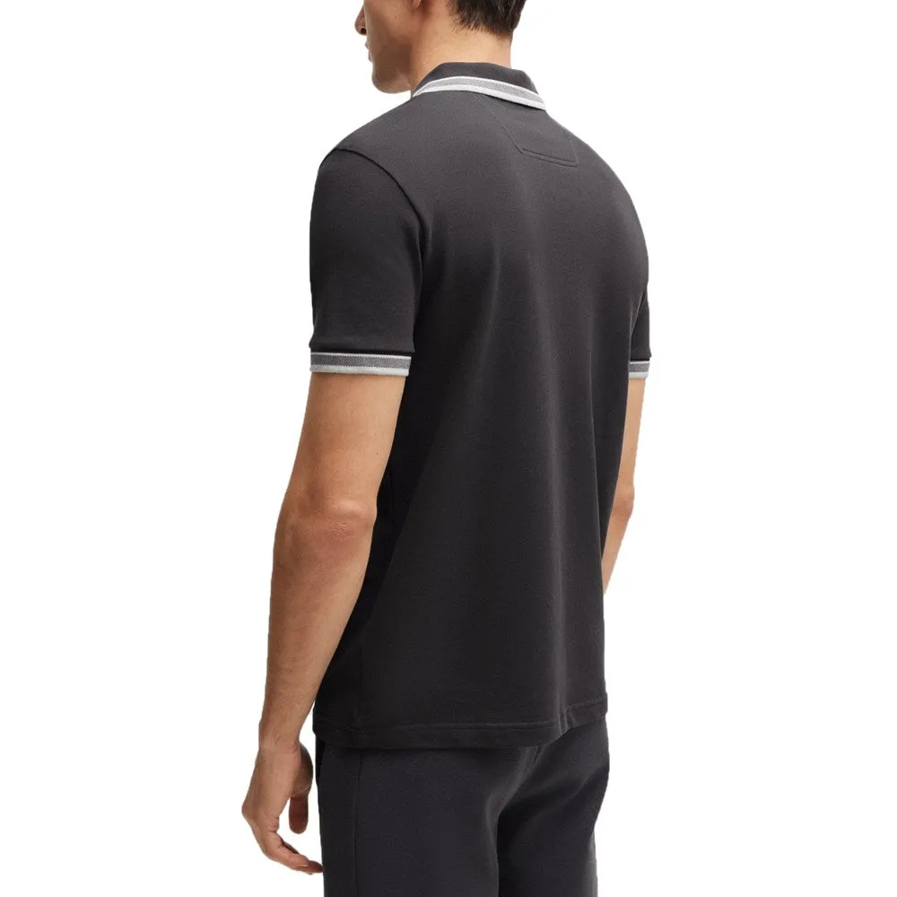 BOSS Paddy Cotton Pique Golf Shirt - Charcoal