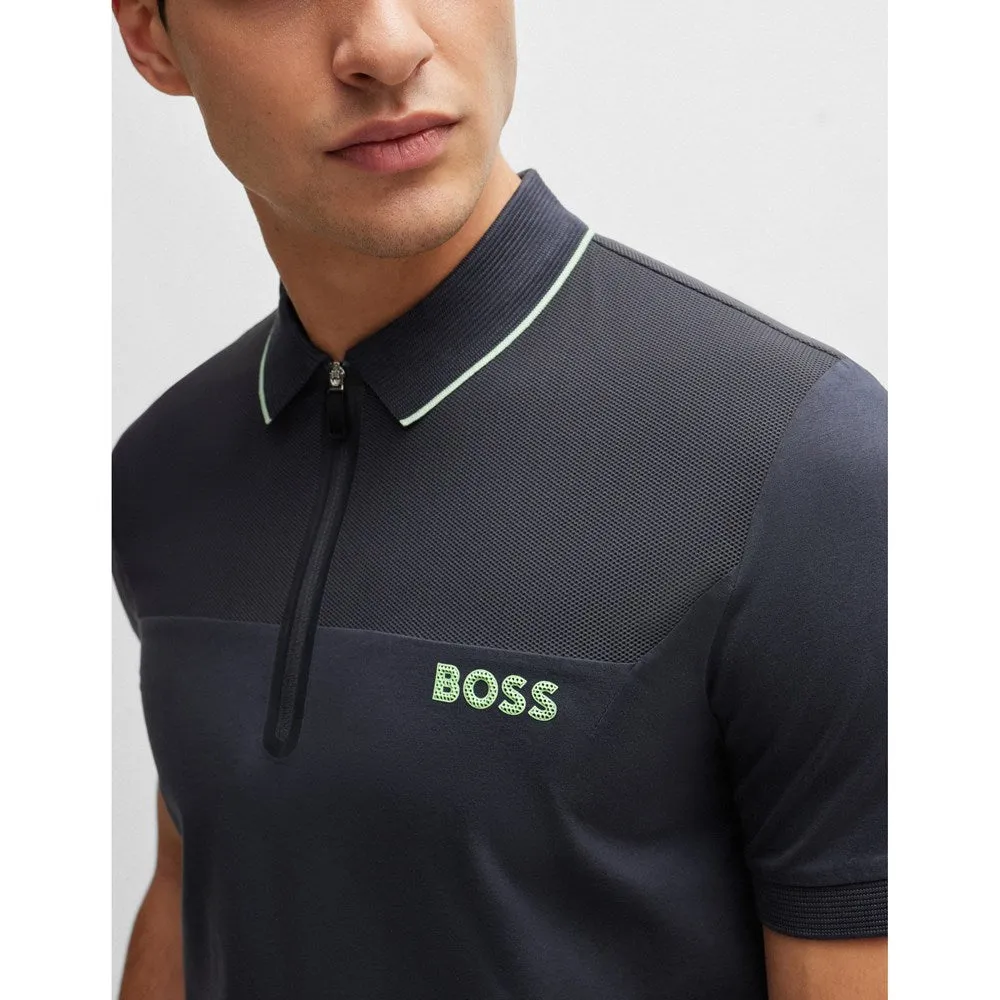 BOSS Philix Slim Fit Golf Shirt - Charcoal