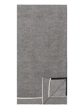 Box-Packaged Men's Uptown Premium Knit Marled Scarf - Black/Ivory