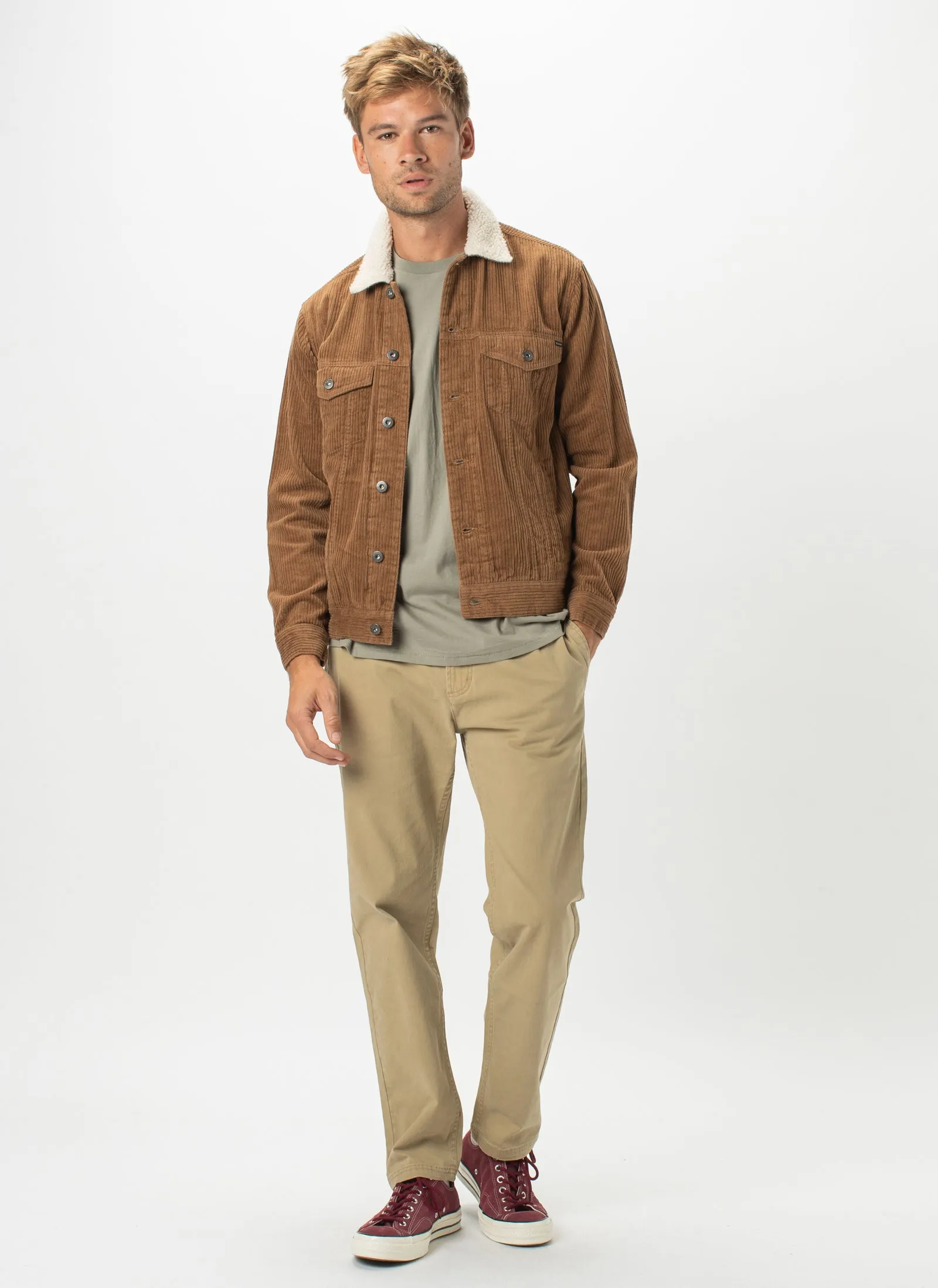 B.Rigid Sherpa Collar Jacket Clay Cord