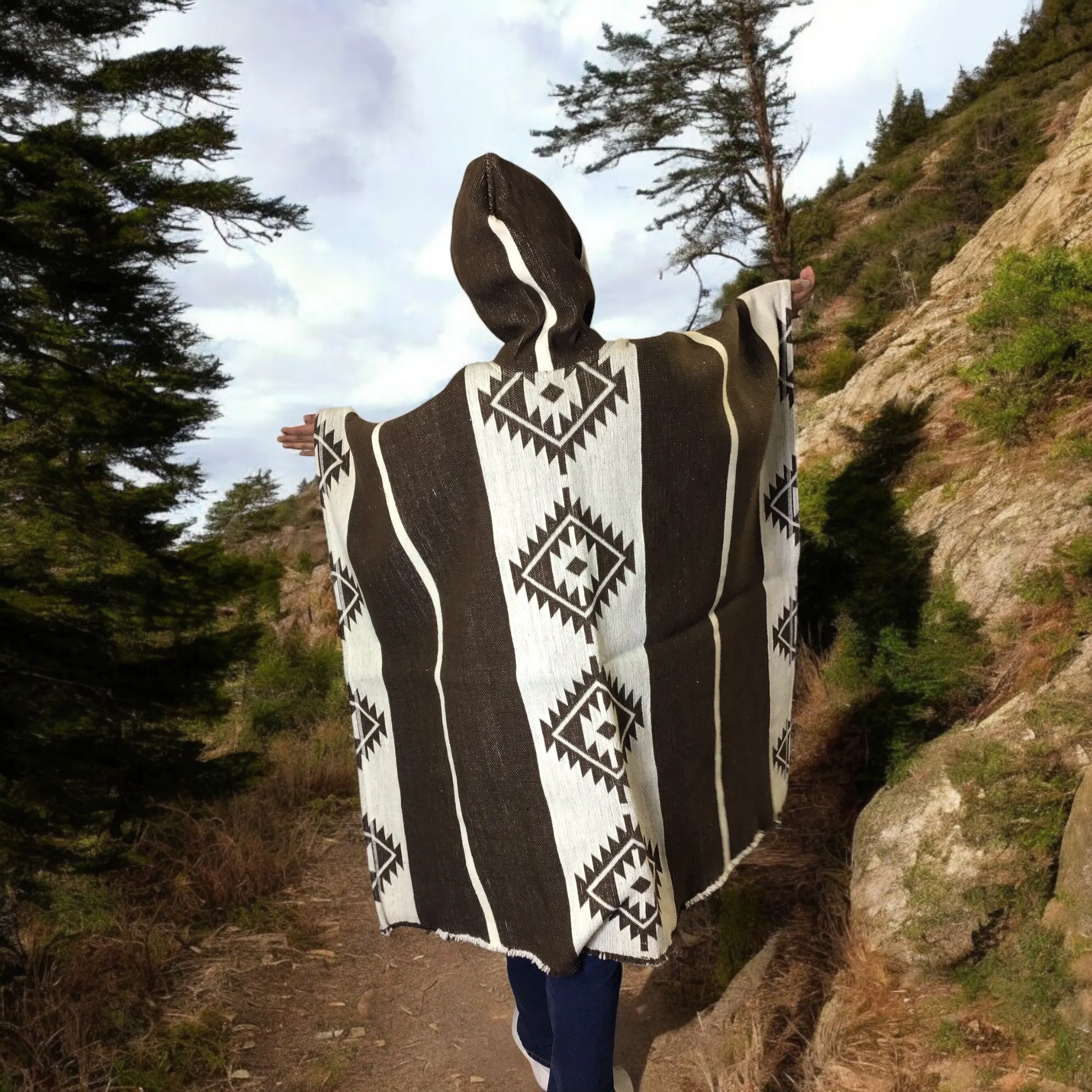 Brown Pure Llama wool Ponchos