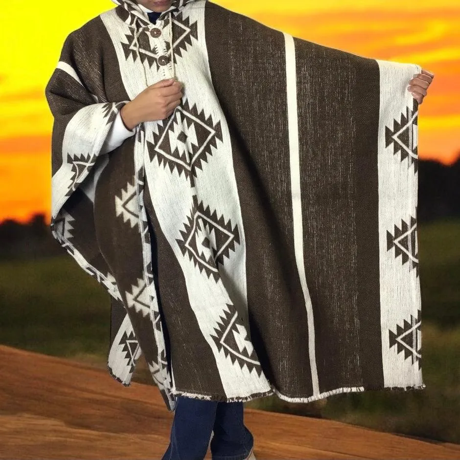 Brown Pure Llama wool Ponchos