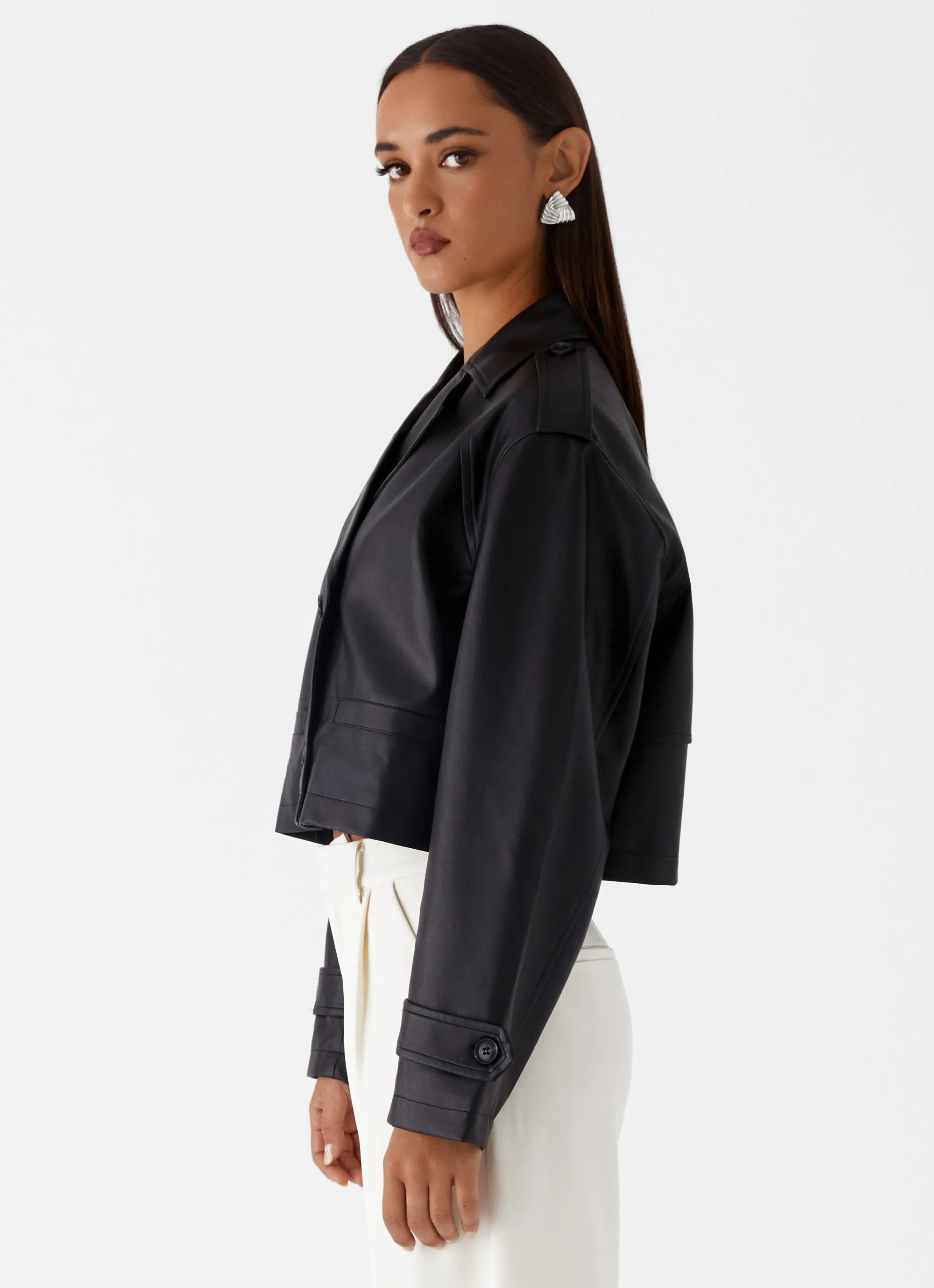 Bryson Cropped Jacket - Black