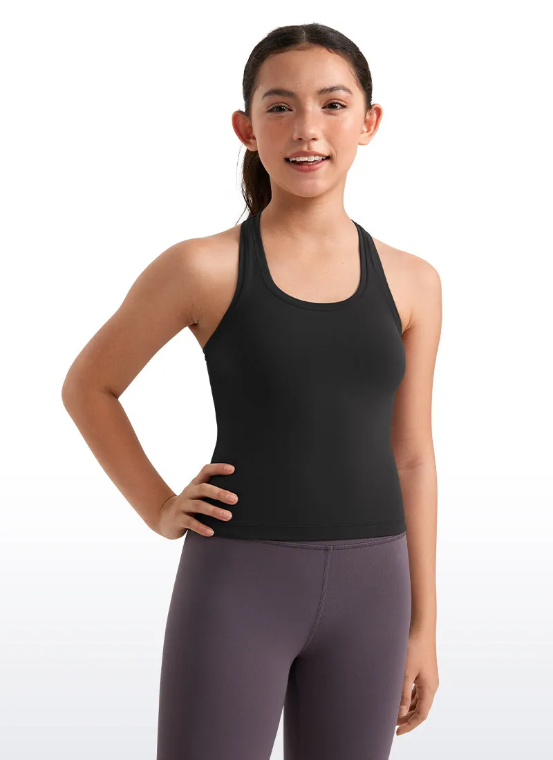 Butterluxe Girls Waist-Length Crewneck Tank Racerback