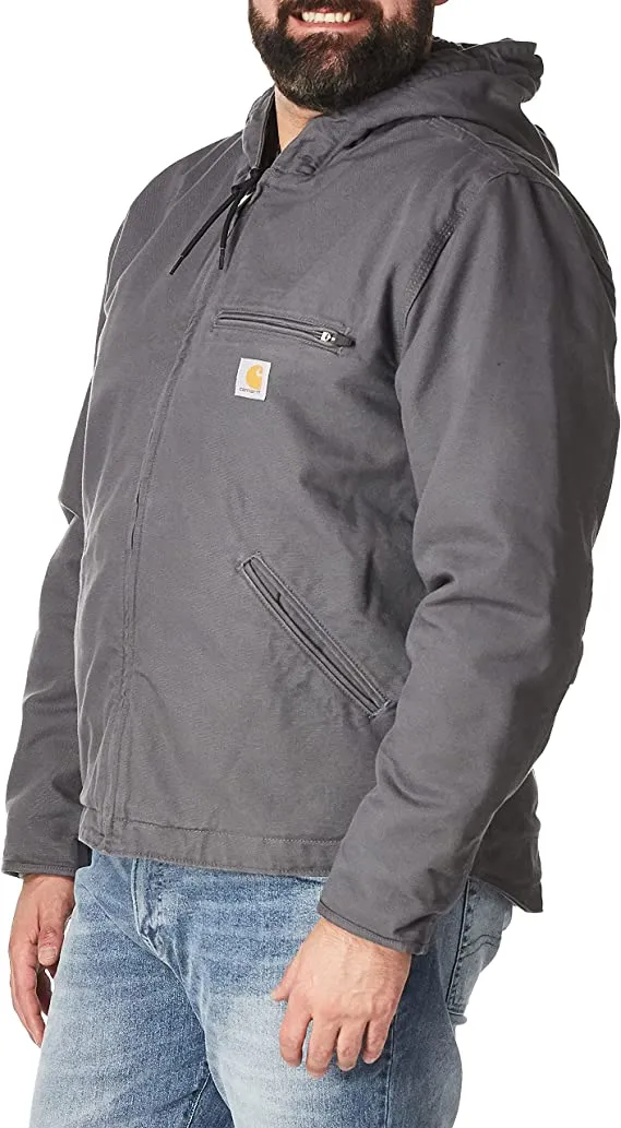 Carhartt Men's Relaxed Fit Washed Duck Sherpa-Lined Jacket