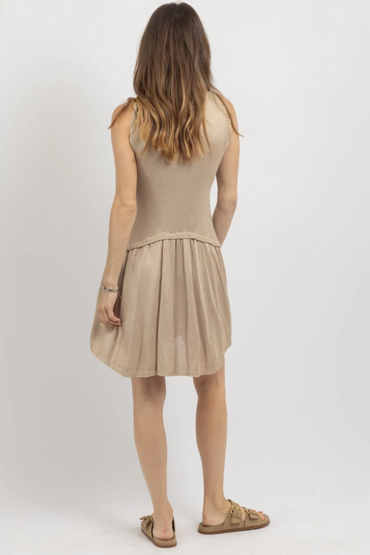 CASS TAUPE KNIT MINI DRESS