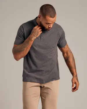 Charcoal Heather Gray Short Sleeve Polo