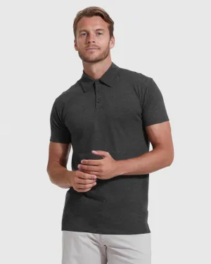 Charcoal Heather Gray Short Sleeve Tall Polo