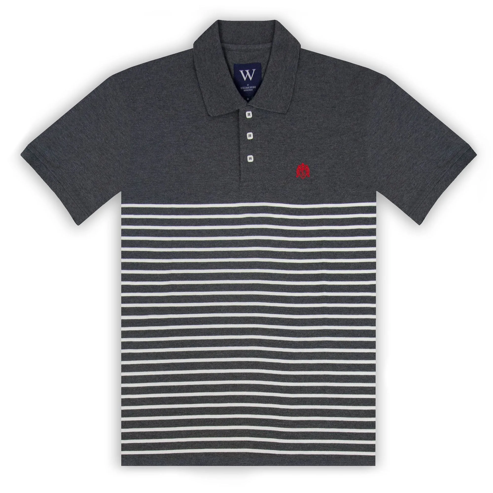 Charcoal with Ecru Stripe Polo