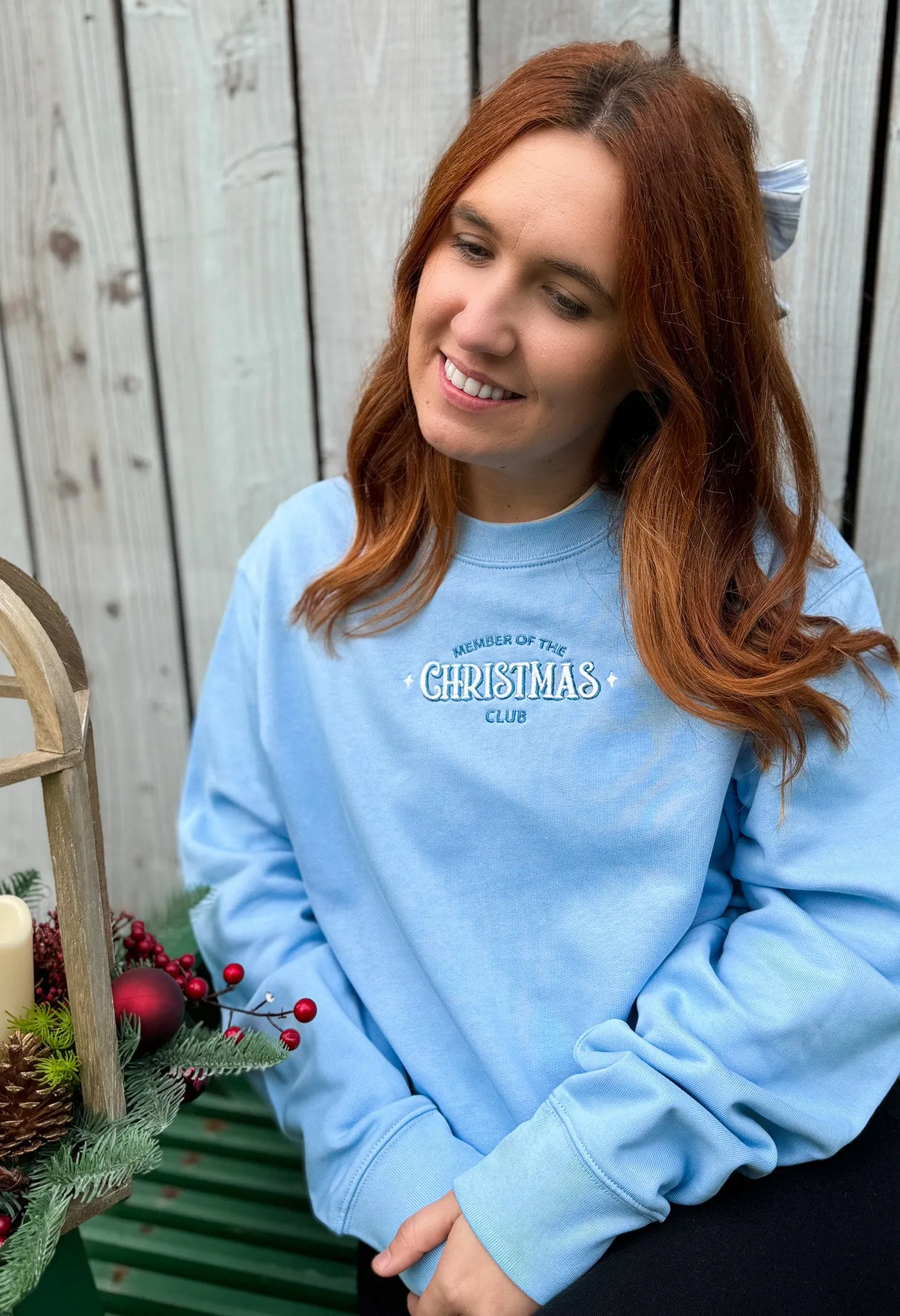 Christmas Club Embroidered Organic Cotton Sweatshirt