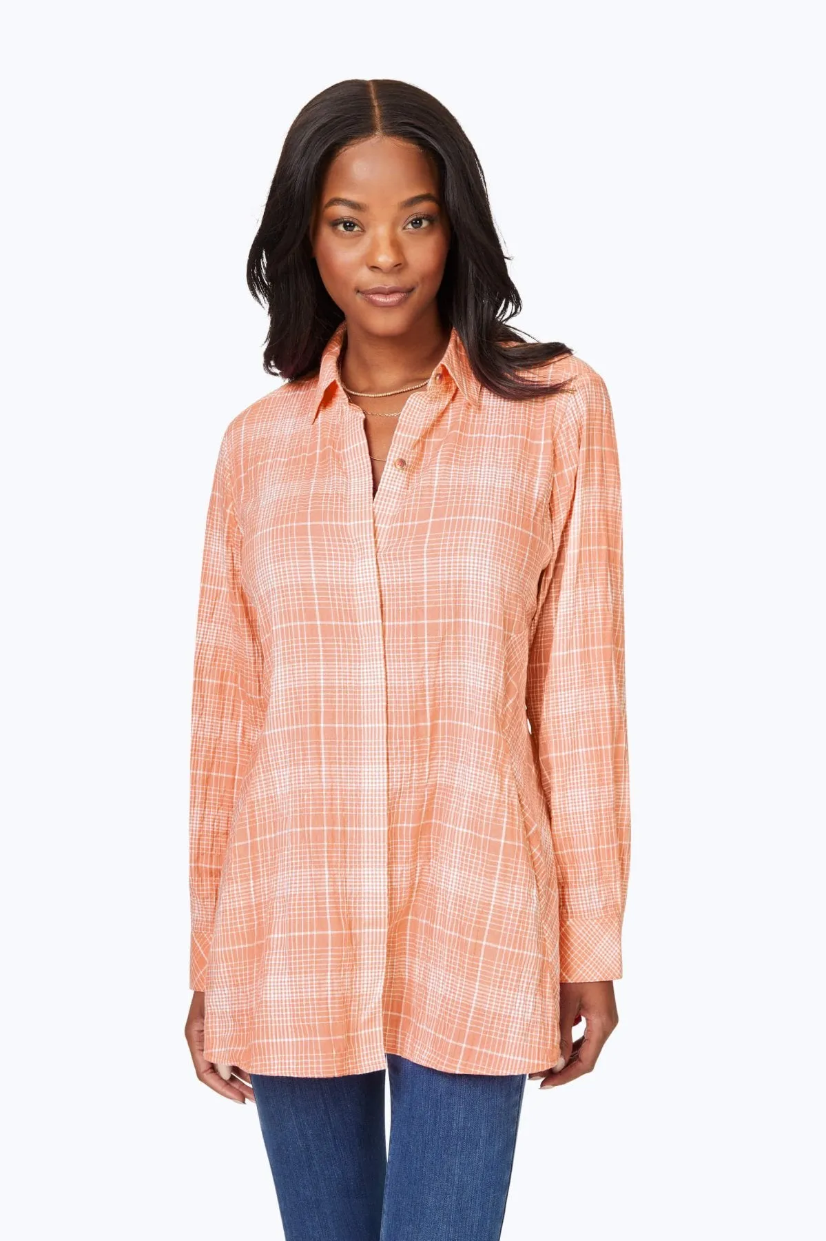 Cici Long Sleeve Plaid Perfection Tunic