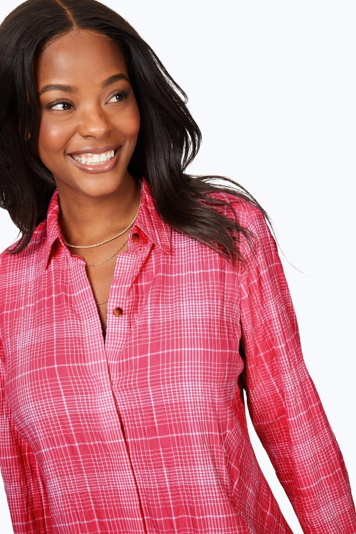 Cici Long Sleeve Plaid Perfection Tunic