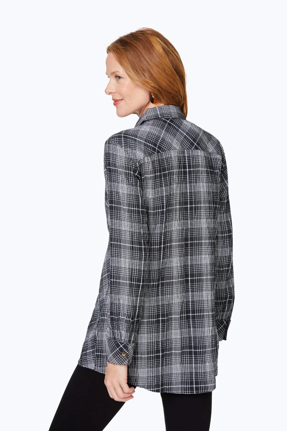 Cici Long Sleeve Plaid Perfection Tunic