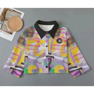 ClassA1 Graffiti Women's Cropped Jacket | 100% Cotton