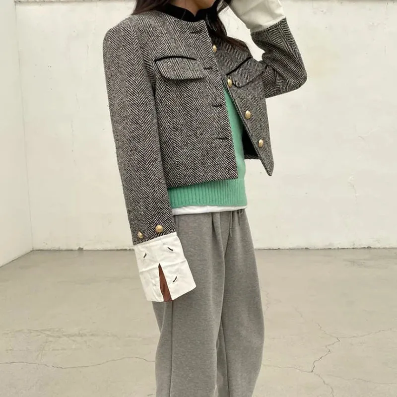 Coat for Women, Spring,  Thin Cropped Jacket.