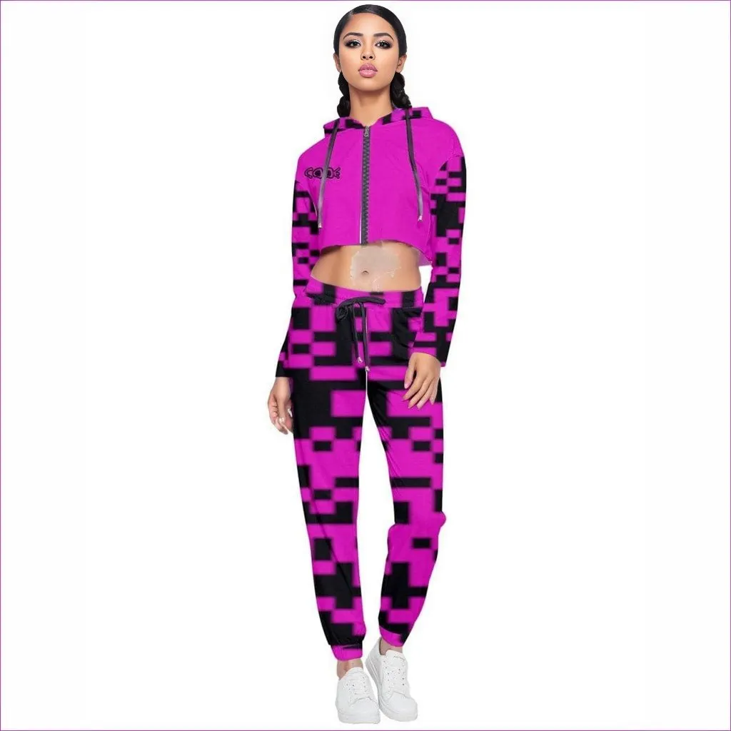 Code Clothing Cropped Zip Up Lounge Set - 5 colors