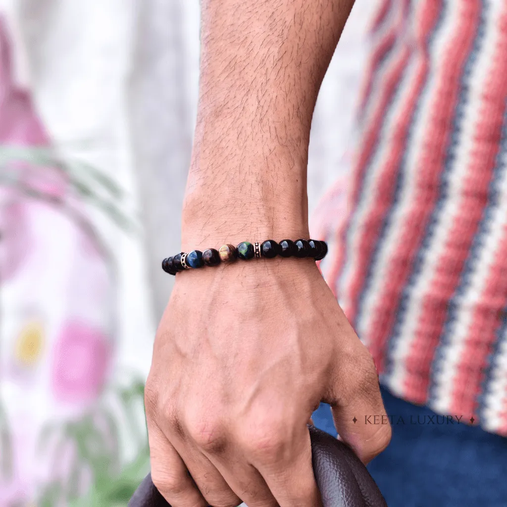 Colorist - Mix Tiger Eye and Onyx Bead Bracelet