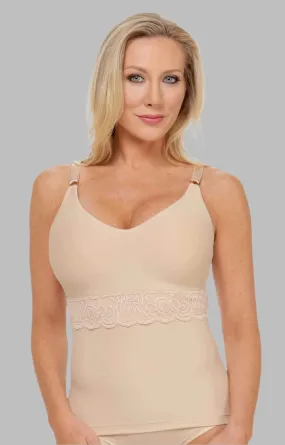 Comfeez Long Cami Bra Top with Bra Pockets