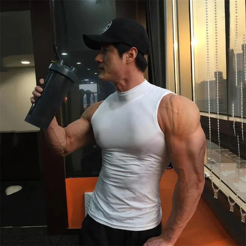 Compression Gym Sleeveless Shirt Workout Tank Top Men