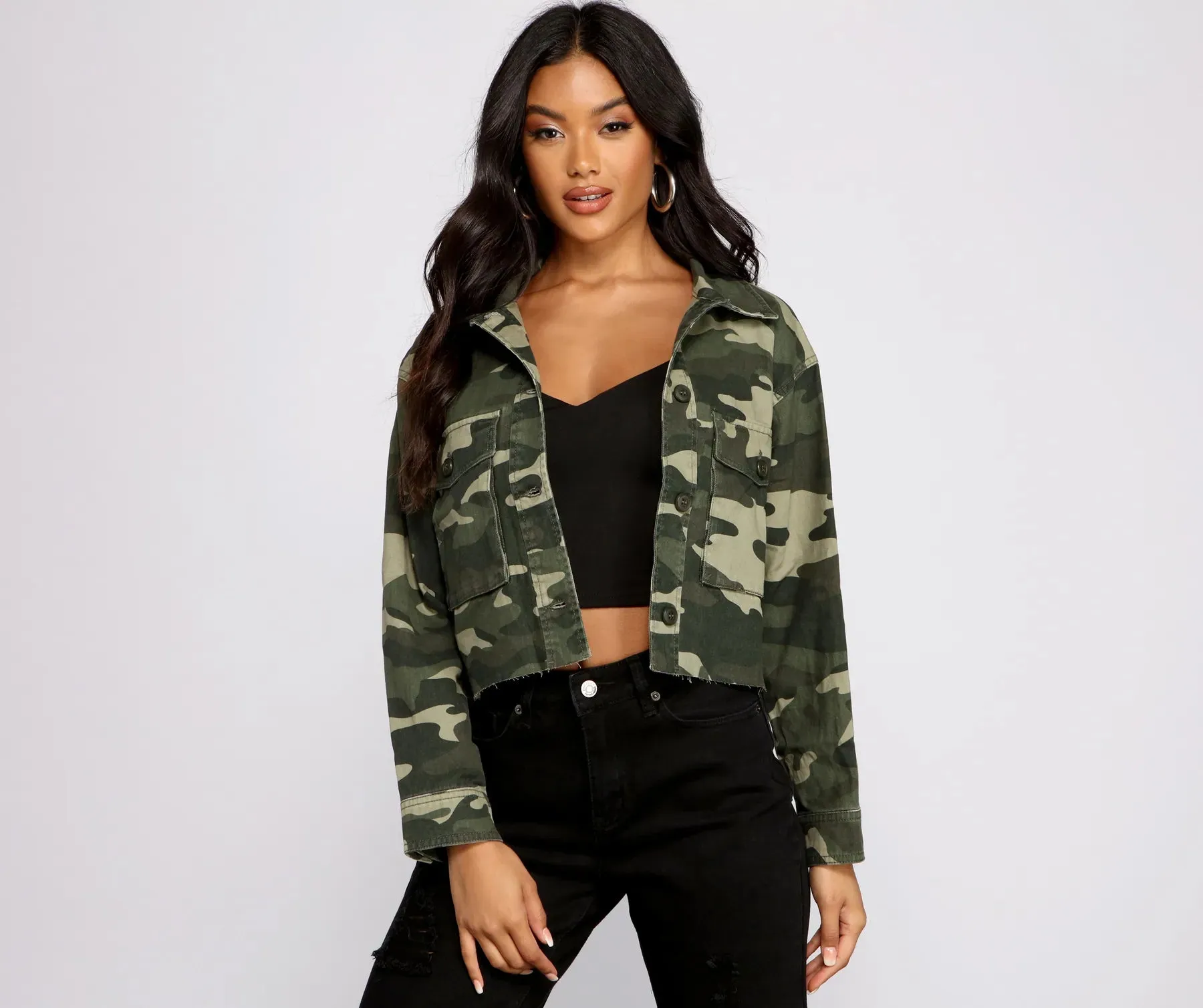 Confident In Camo Cropped Jacket