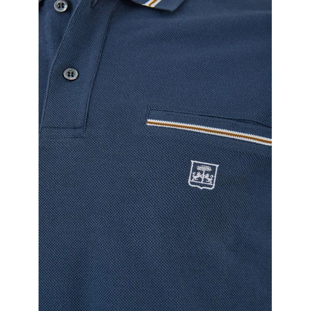 Corneliani Elegant Blue Italian Cotton Polo Shirt