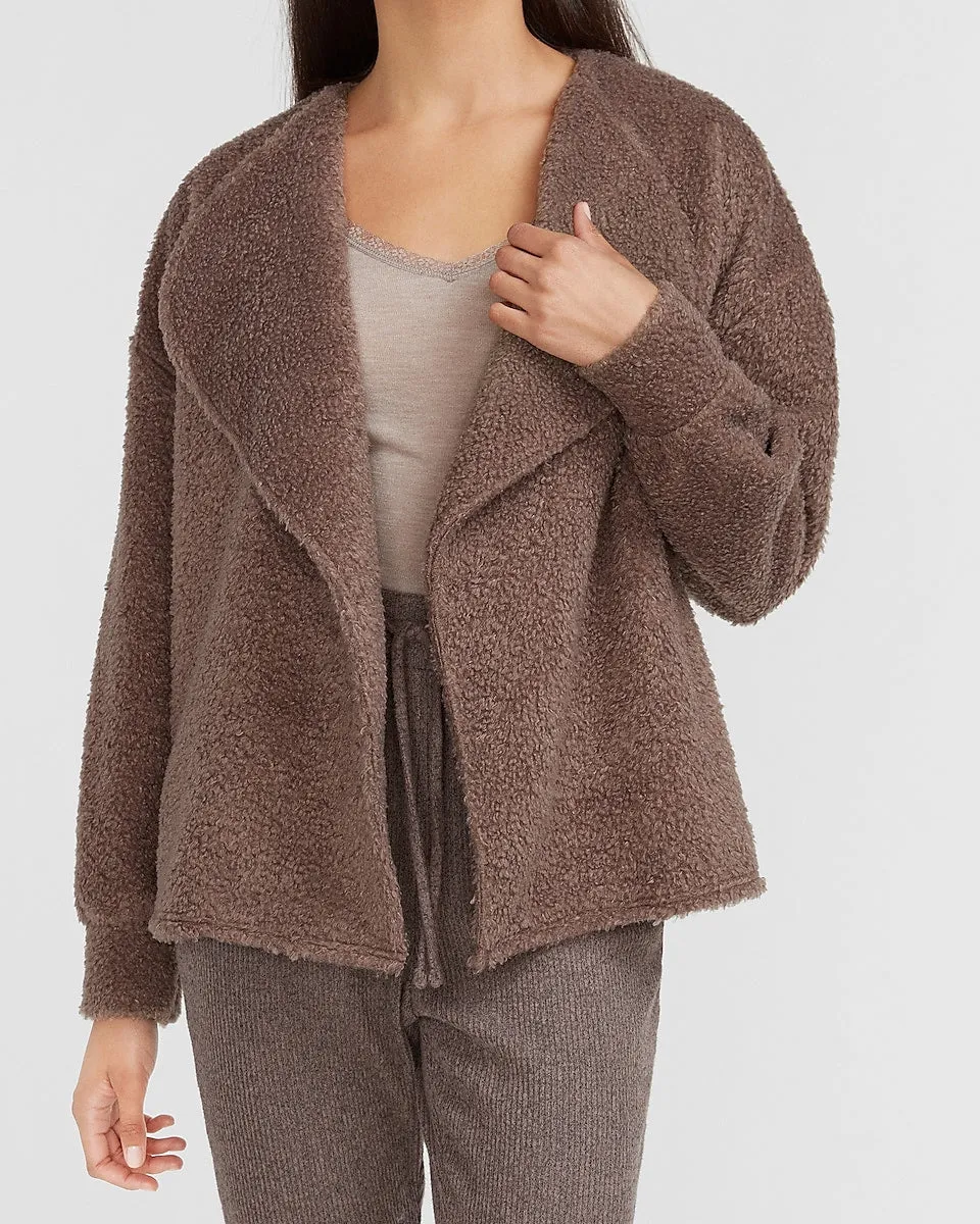 Cozy Sherpa Flyaway Jacket in Gray