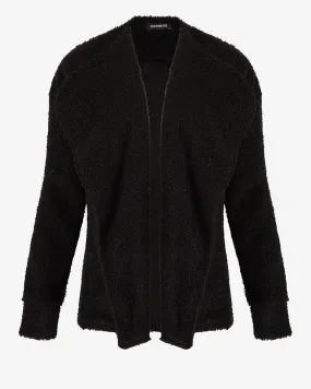 Cozy Sherpa Flyaway Jacket in Pitch Black