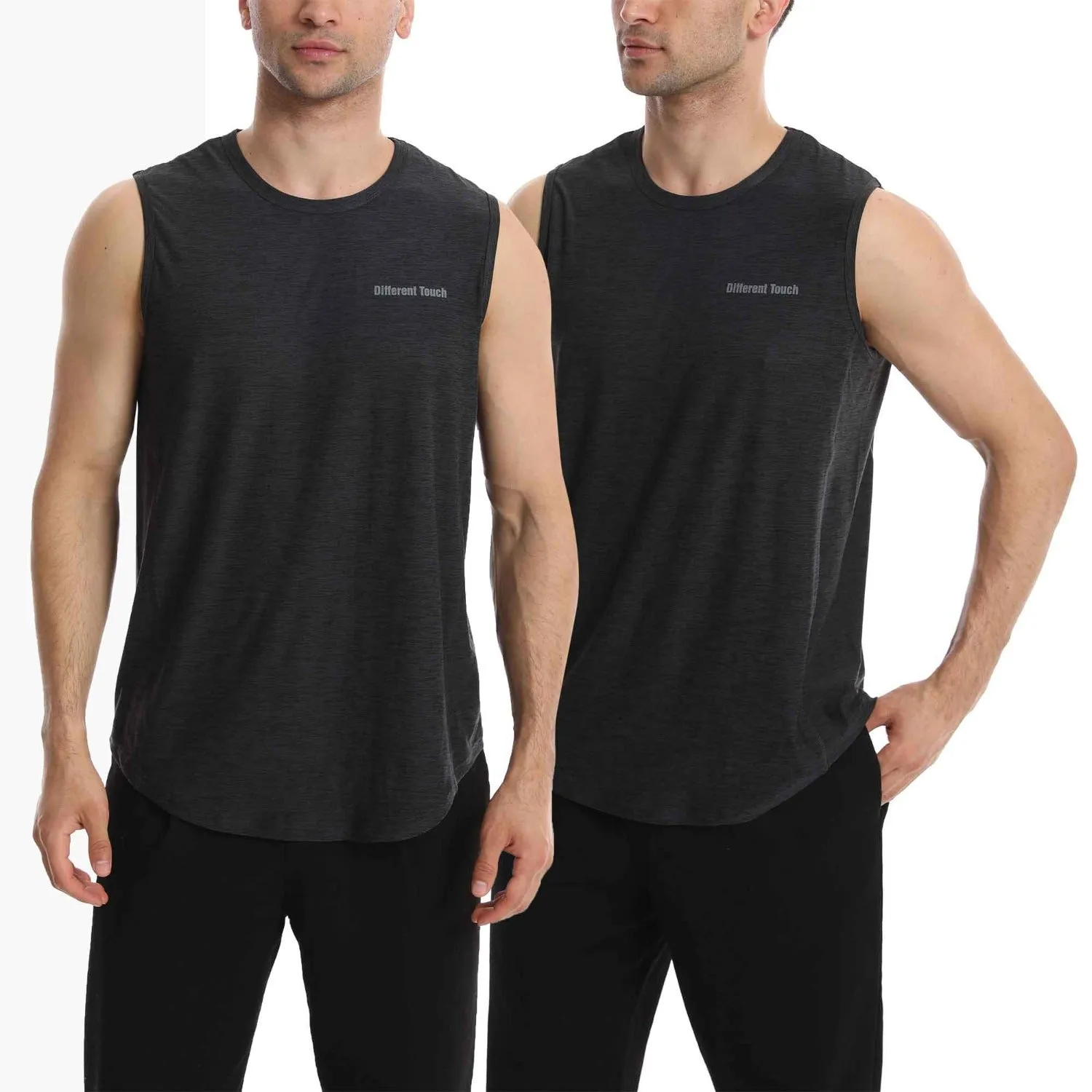 Crew Neck Muscle Tank Top | Active Gym Sleeveless | Men’s (2 Pack)