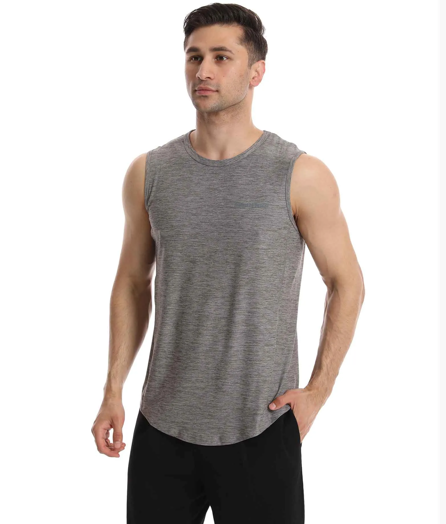 Crew Neck Muscle Tank Top | Active Gym Sleeveless | Men’s (2 Pack)