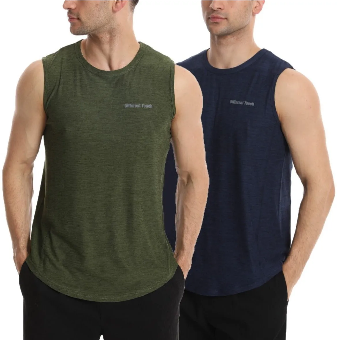 Crew Neck Muscle Tank Top | Active Gym Sleeveless | Men’s (2 Pack)