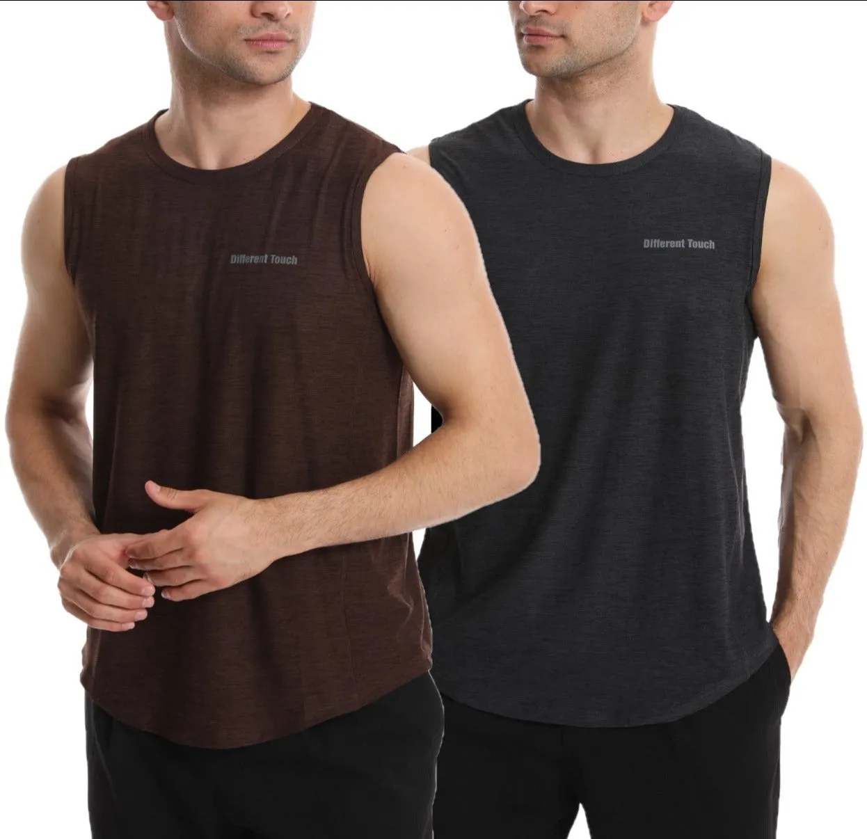 Crew Neck Muscle Tank Top | Active Gym Sleeveless | Men’s (2 Pack)