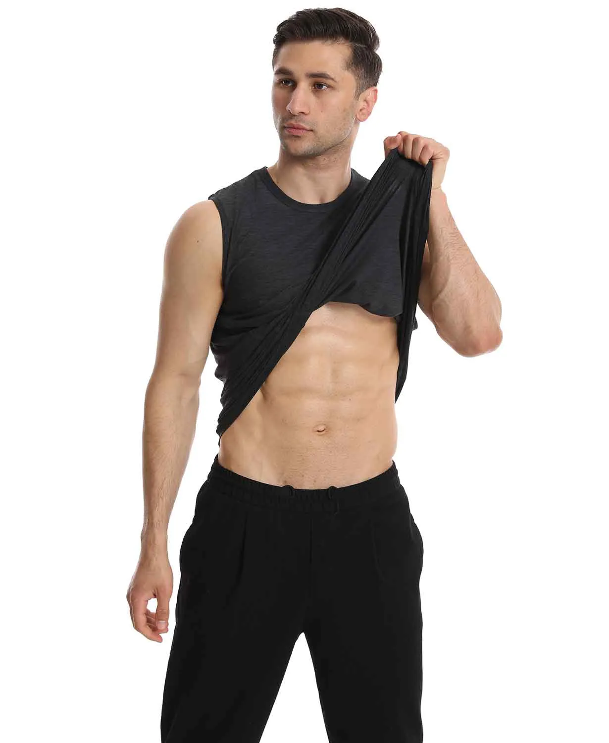 Crew Neck Muscle Tank Top | Active Gym Sleeveless | Men’s