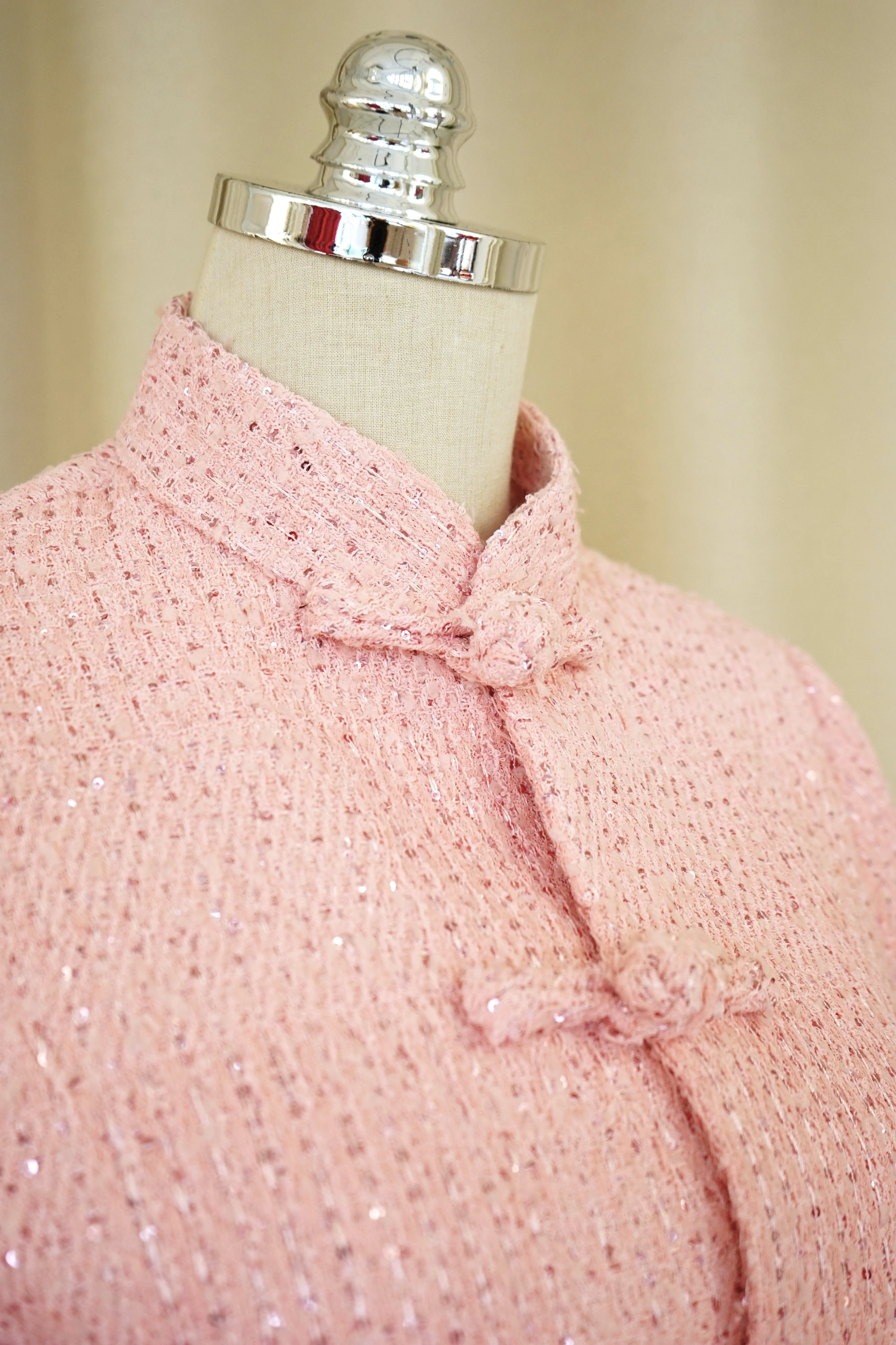 Cropped Tweed Tang Jacket (Dusty Rose)