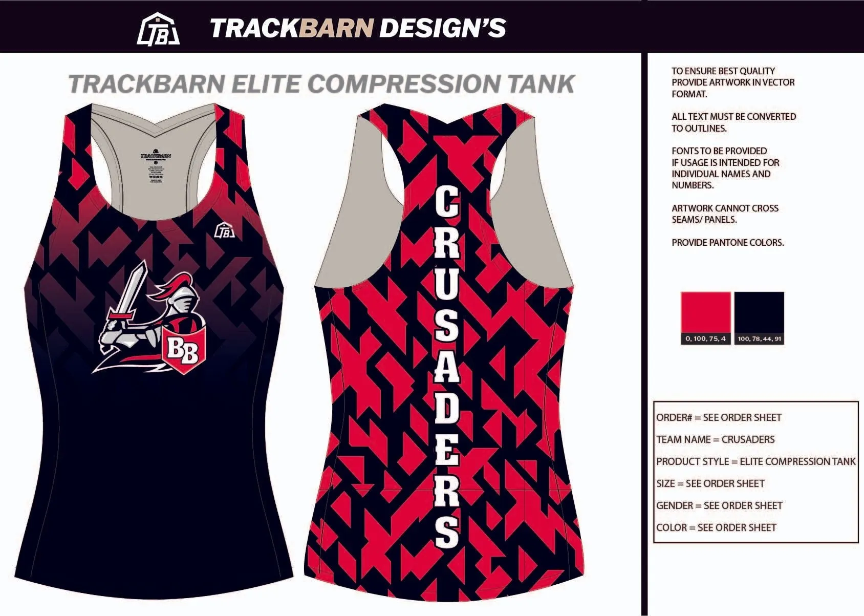 Crusaders-- Womens Compression Tank