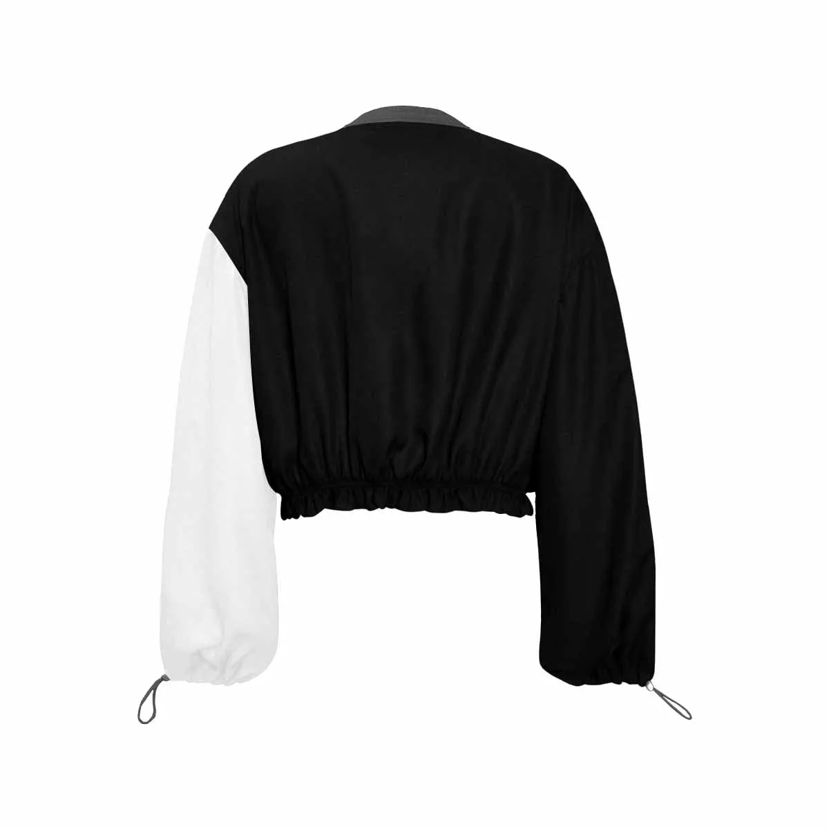 Custom Face Eye Black White Women's Cropped Jacket Chiffon Jacket