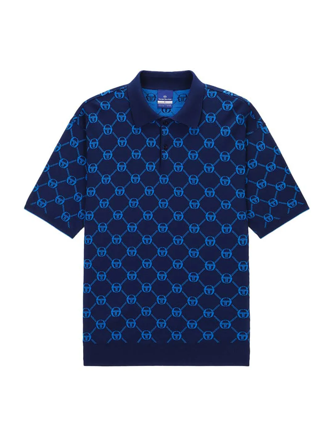 Daily Monogram Knit Polo- Navy