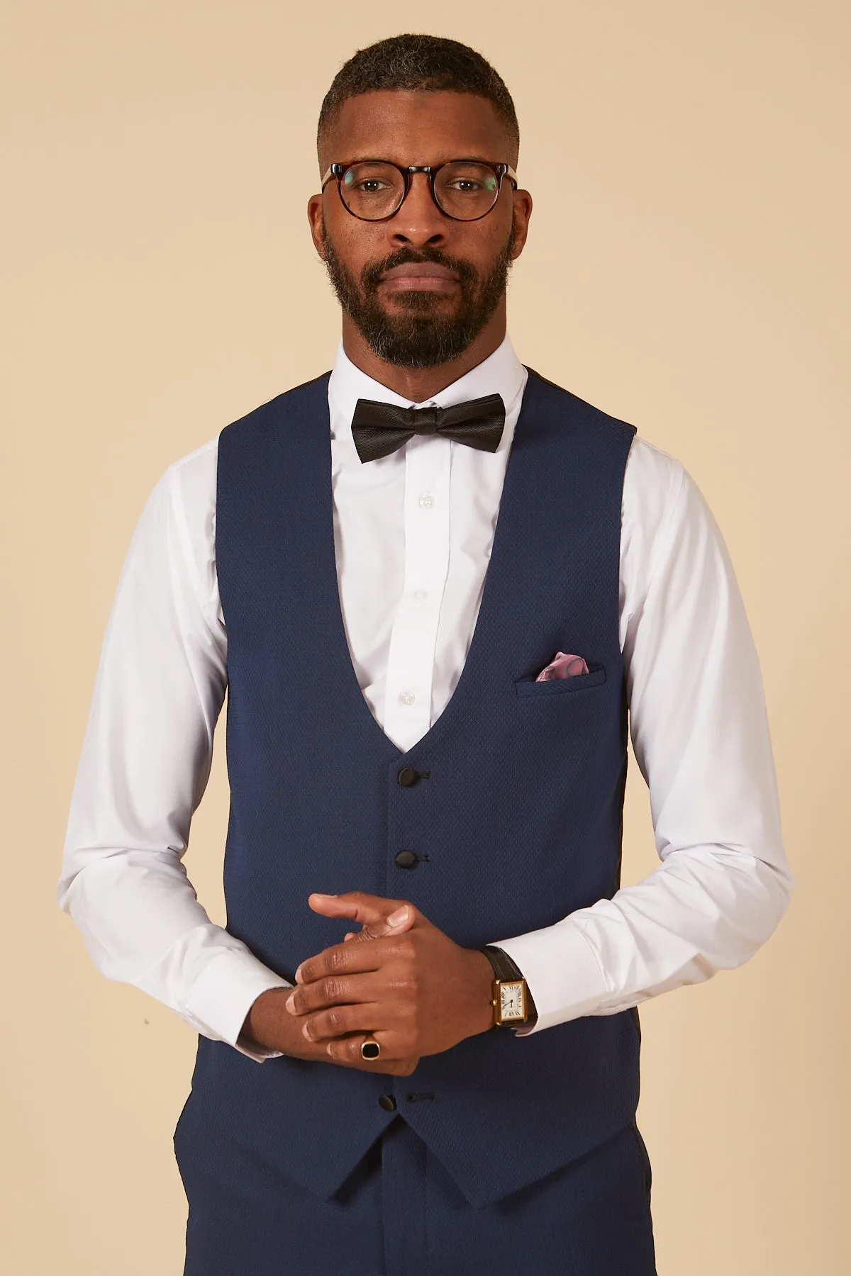 DALTON - Royal Blue Tux Lapel Diamond Three Piece Suit