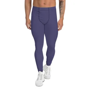 Dark Purple Solid Color Meggings, Solid Purple Color Premium Designer Men's Tight Pants - Made in USA/EU/MX