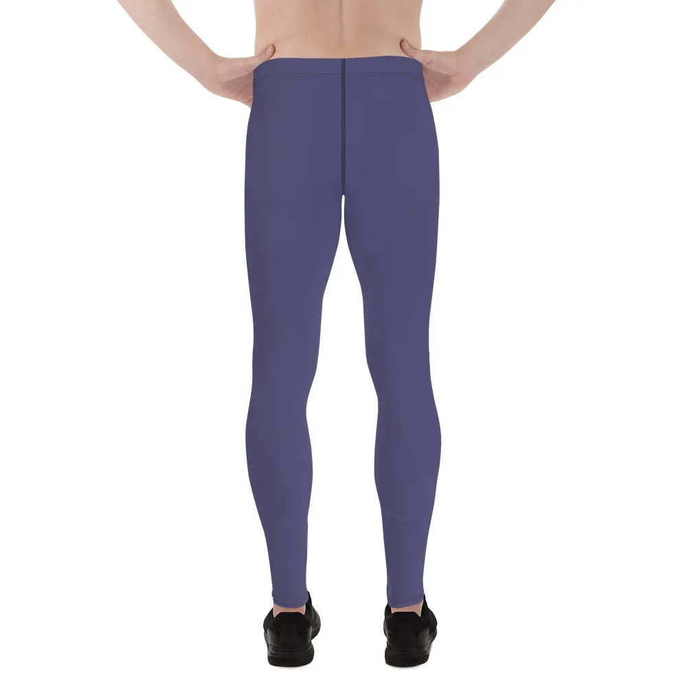 Dark Purple Solid Color Meggings, Solid Purple Color Premium Designer Men's Tight Pants - Made in USA/EU/MX